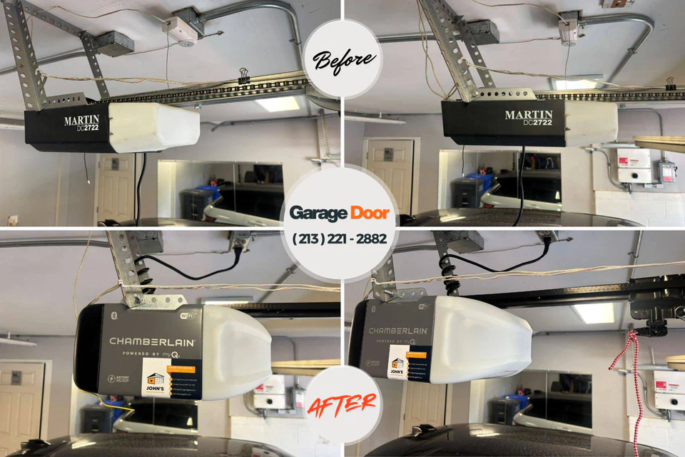 Before and after: garage door repair Dickinson, ND